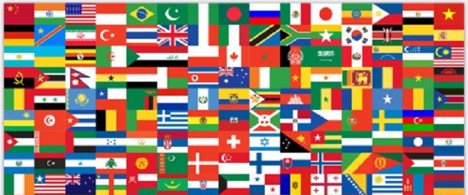 Eine Sammlung verschiedener Nationalflaggen